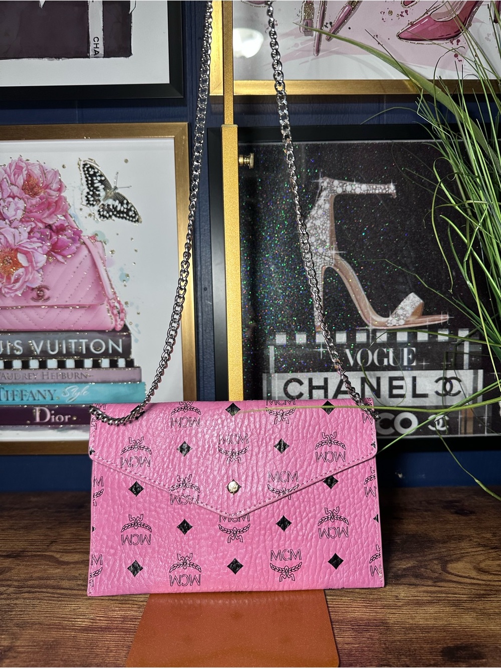 ✨💕 MCM Pink Visetos Envelope Crossbody / Clutch 💕✨